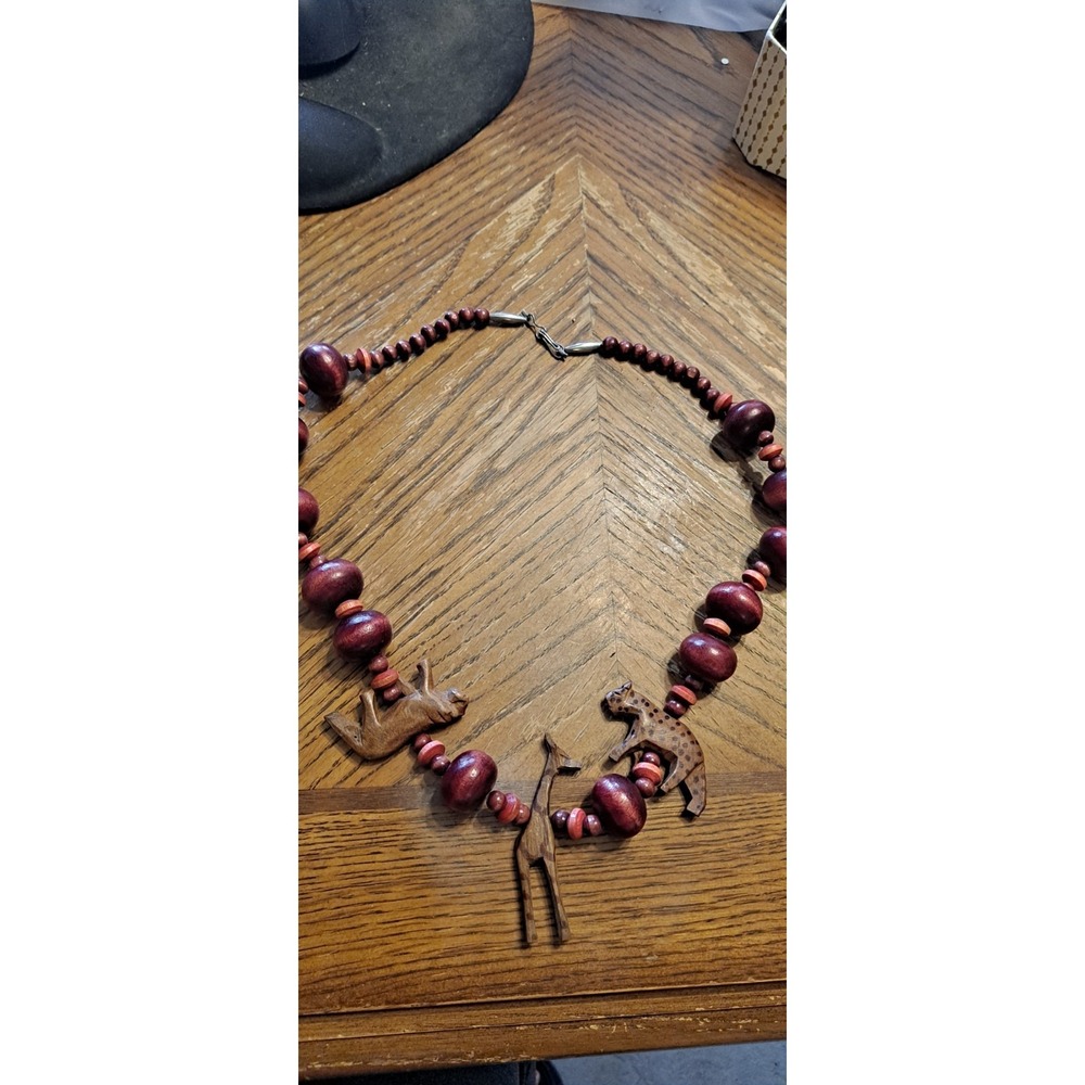 Animal Themed Wooden Beaded‎ Necklace